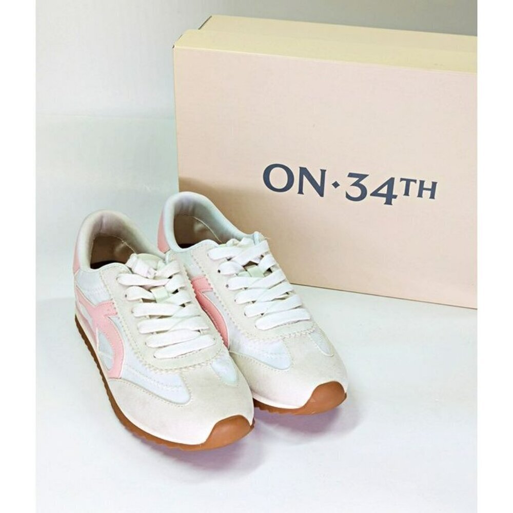 On 34th Women's Madisonn Colorblock Sneakers Tan/Pink/Bone Size 5 (MSRP $80) - Picture 2 of 12